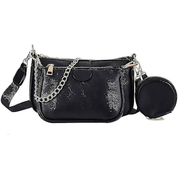 Crossbody Taske, Multifunktionel Gylden Lynlås Håndtasker Med Pengepung Inkluderet 3 Størrelser