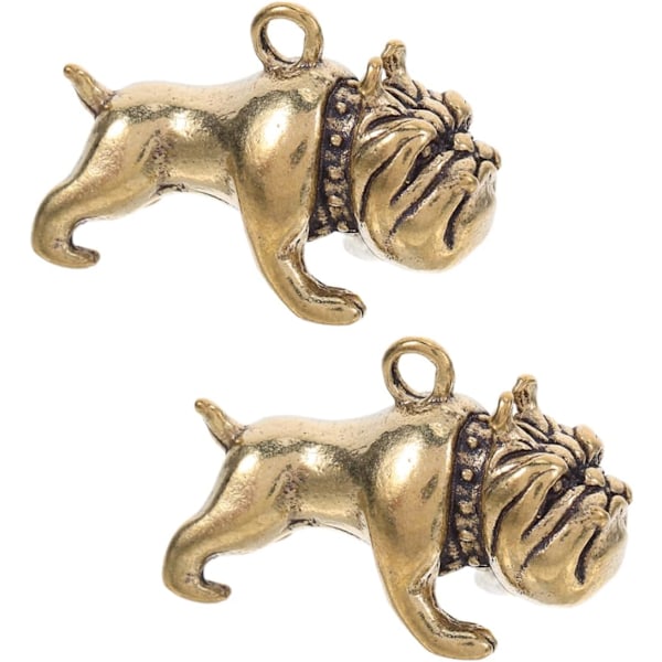DIY-riipus Vintage eläinaiheinen messinkinen bulldog-avaimenperä koriste laukkuun ripustettavaksi