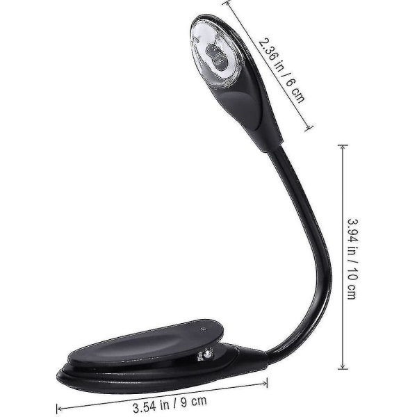 Praktisk bærbar reiseboklesing Mini Led Clip Black