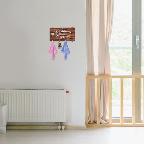 Vägghängare i trä, mångsidig förvaringshylla i retrostil, rustik design