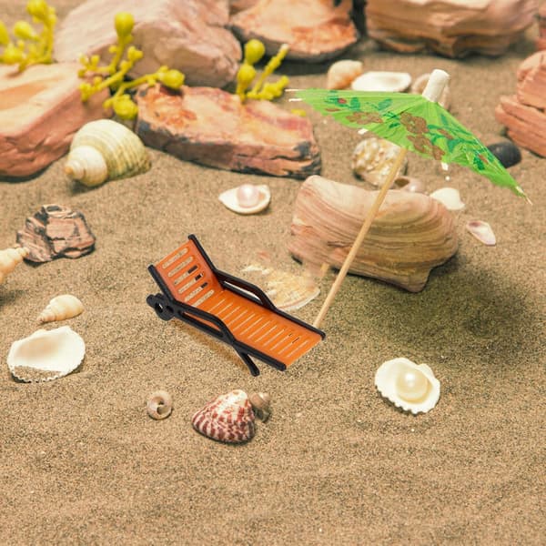75 Skala Miniatyr Strandstol Modellsett Plast Lenestoler for Miniatyrhusdekorasjon og DIY-tilbehør