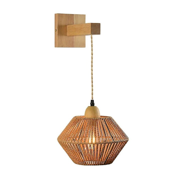Vägglampa för inomhus, rotting, vardagsrum, sovrum, metall