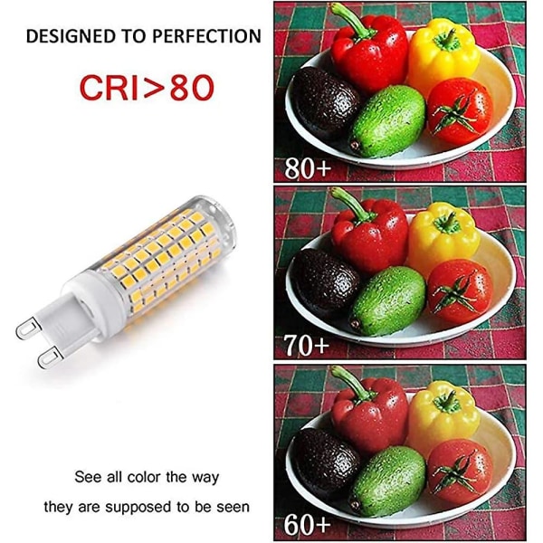 6 stk. LED Pære G9 E14 10W AC220V Spotlight 100W