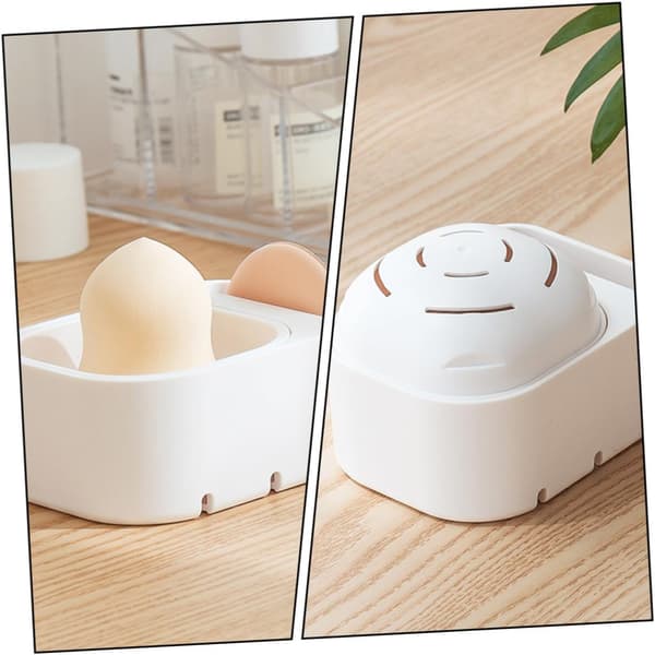 Makeup Svampeholder Ventilationsdesign Kæledyr og Silikone Materiale Letvægts Rejsetørrestativ til Kvinder