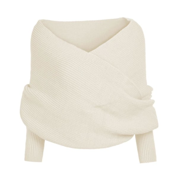 Kvinder strikket sweater toppe tørklæde med ærmer wrap vinter varmt sjal tørklæder