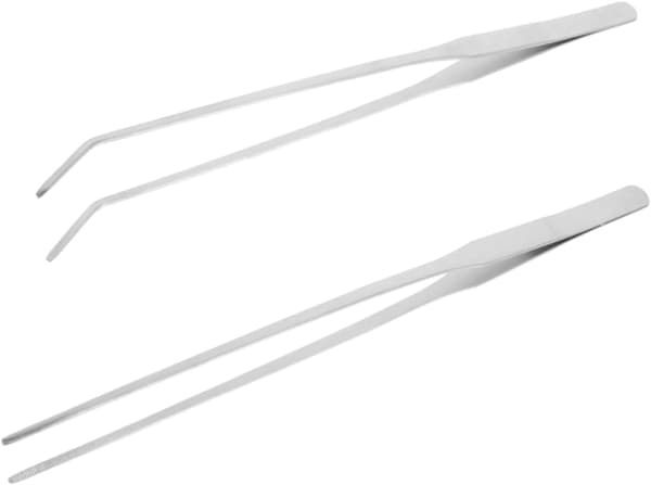 2 stk. 38 cm akvarietang i rustfrit stål til trimning af vandplanter
