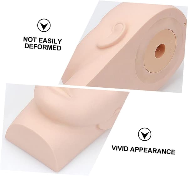 Vipper Mannequin Hode for Øyenvippeforlengelse Praksis, Silikon Sminke Mannequin Hode