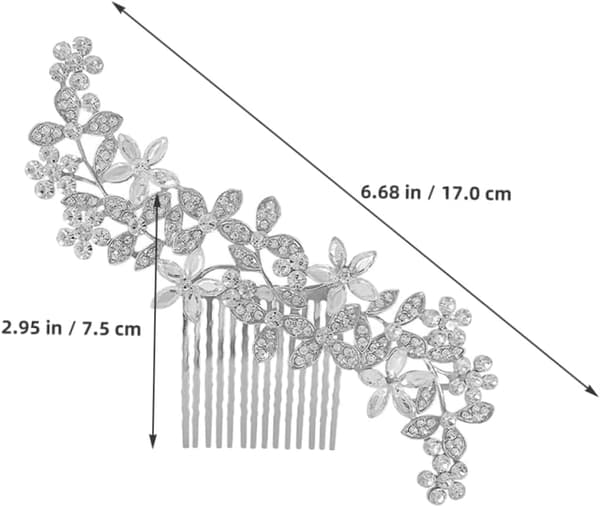 Elegant strass brudhårkam Vacker bröllopshåraccessoar blomdesign