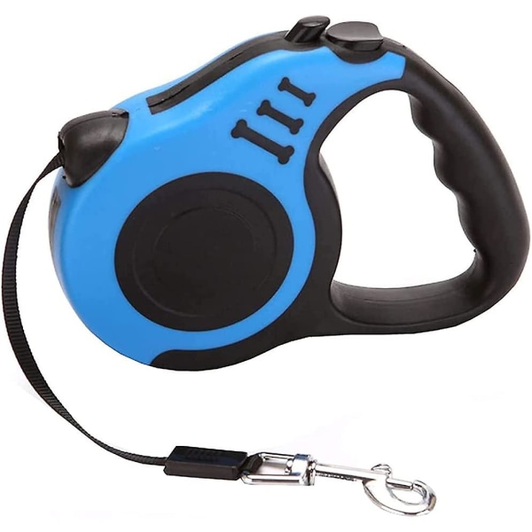 Rullbart Hundkoppel - För Mellanstora Och Stora Hundar - Halksäker Handtag Med Broms Och Låsningsknapp - Hundkoppel (3m, Blå) blue