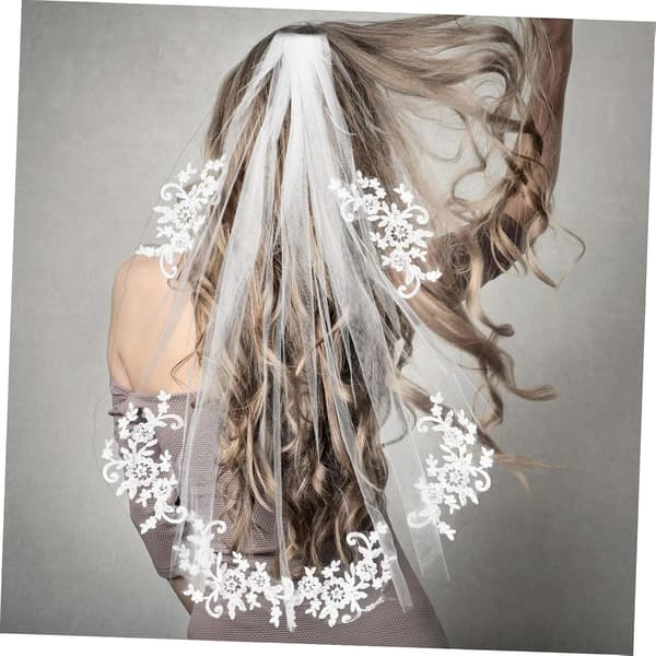 Broderi Blomslöja med Kam Elegant Bröllopshåraccessoar