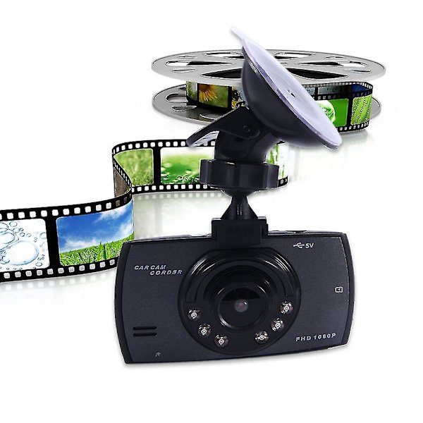 2,4 tommer LCD-skærm HD 1080p bil-dashcam DVR nattesyn