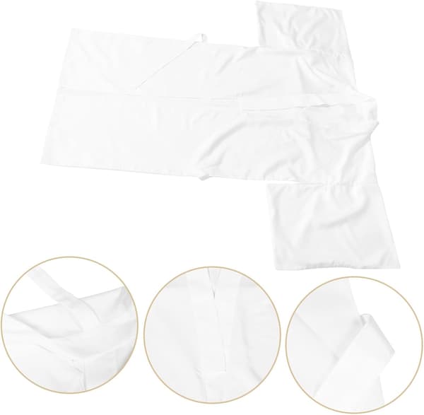Japansk Kimono Robe Foder för Kvinnor Vit Långärmad Innerklänning Mjuk Polyester Bekväm Bas