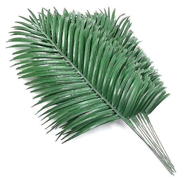 12 stk kunstige palmeblade planter Faux palmeblade Tropiske store palmeblade Grønt plante til (haoyi)-hyj