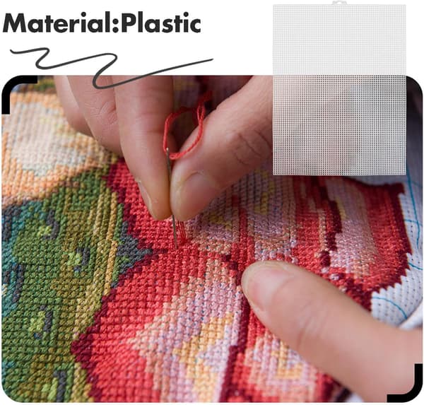 2 st broderimattor Vit nätbroderityg för korsstygnsmaterial DIY-projekt