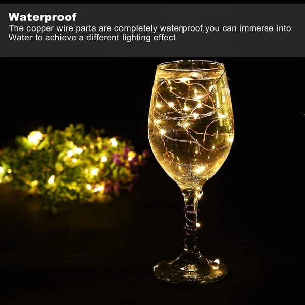 Fairy String Lights, LED-ljusslingor med batteridrift, koppartråd, vattentäta