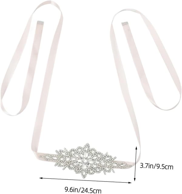 Justerbart Rhinestone Brudebelte til Brudekjole Elegant Belte med Myk