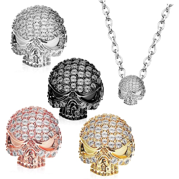 Halloween Pääkallokorut Helmet 4kpl Metalliset Pääkallokoristeet