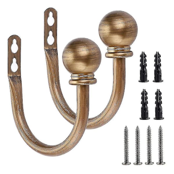 1 pari Metalliset Verhokoukut Retro Seinäkiinnitys U-koukku