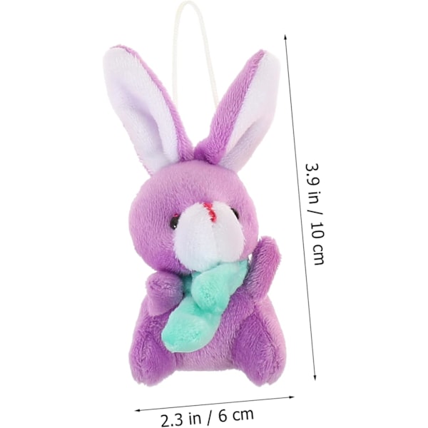 Håndlaget Kanin Kosedyr Bunny Plysj Hengende Ornament DIY Nøkkelring Anheng for Påske Juledekor
