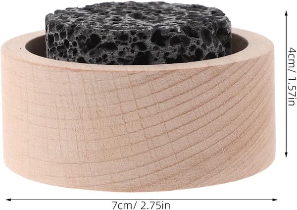 Vulkanisk sten aromdiffusor med bas i bokträ, naturlig lavasten passiv diffusor
