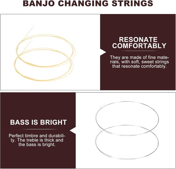 Solid Banjo Strengesett med Stålmateriale og Praktisk Brukervennlig Design