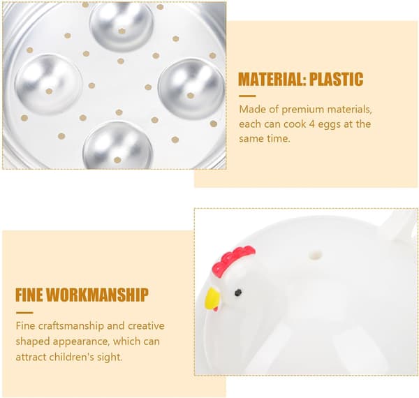 2 stk. eggdamper damp egg-enhet mikrobølgeovn tidsbesparende kompakt lettvektsdesign