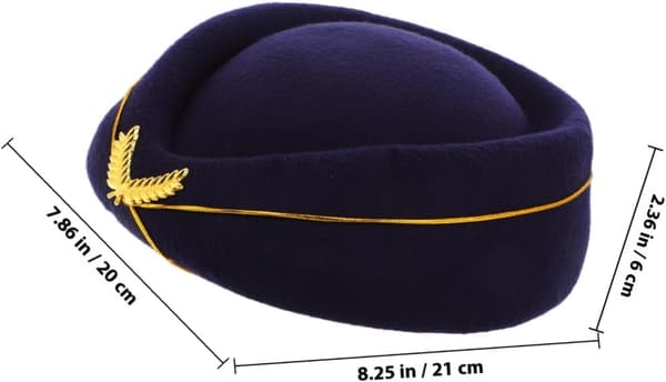 Flyvertinnehatt Tilbehør Beret for Flyvertinneuniform Cosplay Kvinner Vinterfestlue Elastisk Bånd Mørkeblå