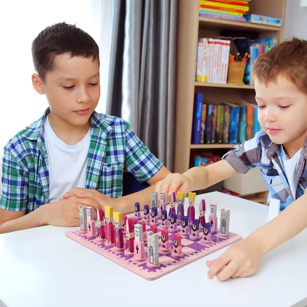 Pedagogiskt hopfällbart schackbräde för vuxna, resevänligt pedagogiskt schackset