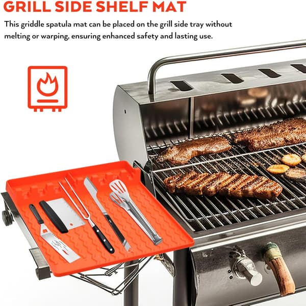 Stekeplate Tilbehør Silikon Side Stativpute Grill Sidebrettmatte Spatelmatte BBQ Verktøy Bakeputer