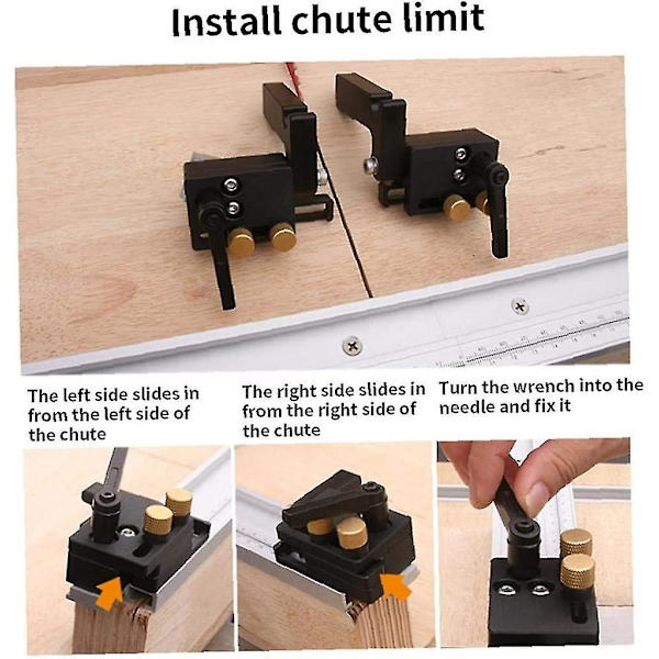 Miter Spor for Kjørevei T-spor Miter Guide Stop Chute Spesial Aluminium Legering Begrenser Skinne Trebearbeiding