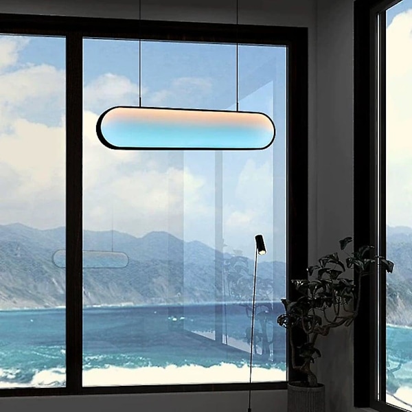 LED-riipusvalaisin Liner-designilla RGB keittiösaarelle ja ruokailutilaan