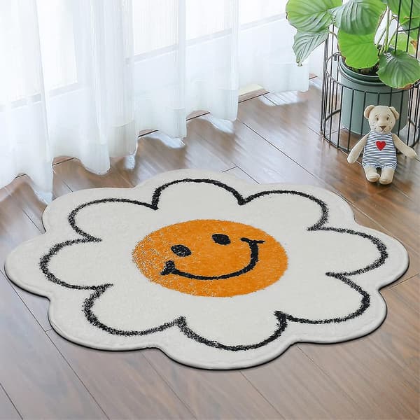 Smiley Face Teppe Solsikke Teppe Søt Badematte Bad Dekorasjon
