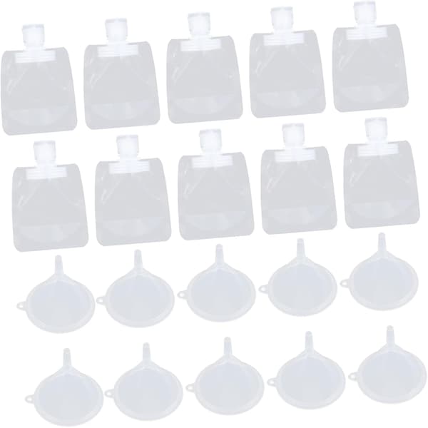 1 set bärbar lotionhållare set trattar resevänliga påsar för kapacitet Lättvikt och design