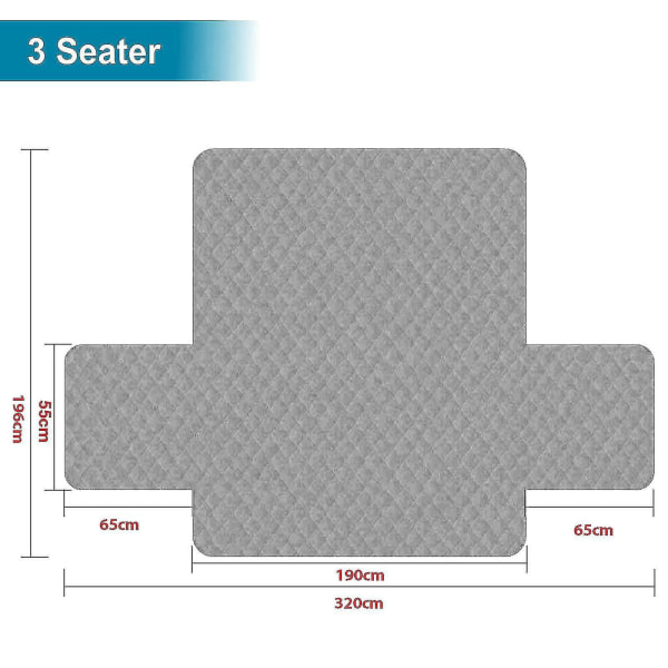 Sofatrekk til kjæledyr Quiltet, vaskbart anti-sklitrekk Sofamøbelbeskytter 3 Seater (190x196cm)