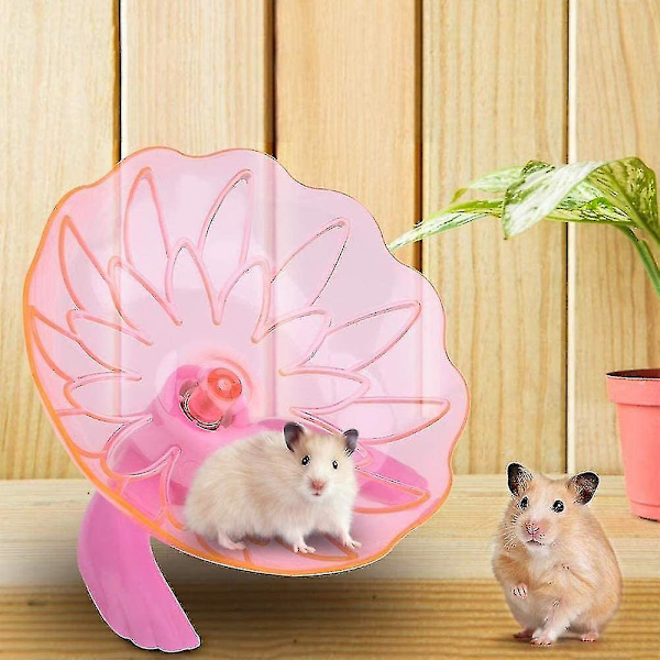 Hamsteri-lentävä lautanen, Hamsterin juoksupyörä Läpinäkyvä muovi Harjoituspyörä Urheilupyörä (1 kpl, Pinkki)