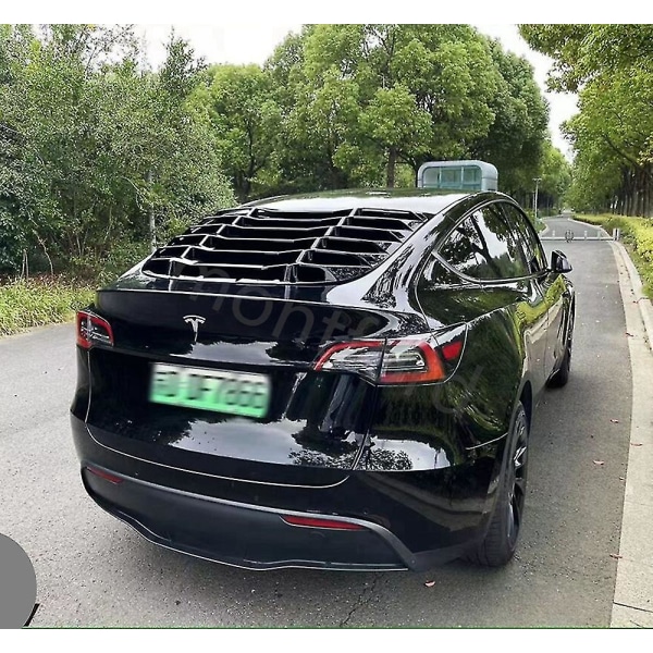 Bilstylning til Tesla Model Y 2021 1 stk. ABS Bagrude Solskærm Solskærm Spoiler Vingetrim Auto Tuning Tilbehør Carbon fiber look