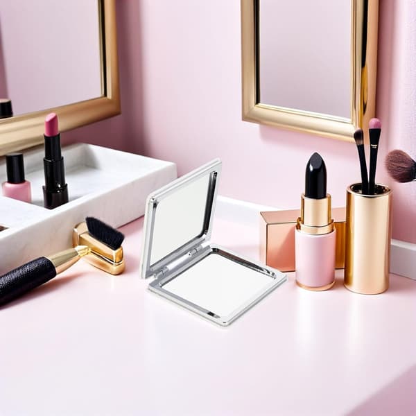 Bærbart Mini Makeup Spejl Forstørrelse Dobbeltsidet Sammenfoldeligt Kompaktspejl