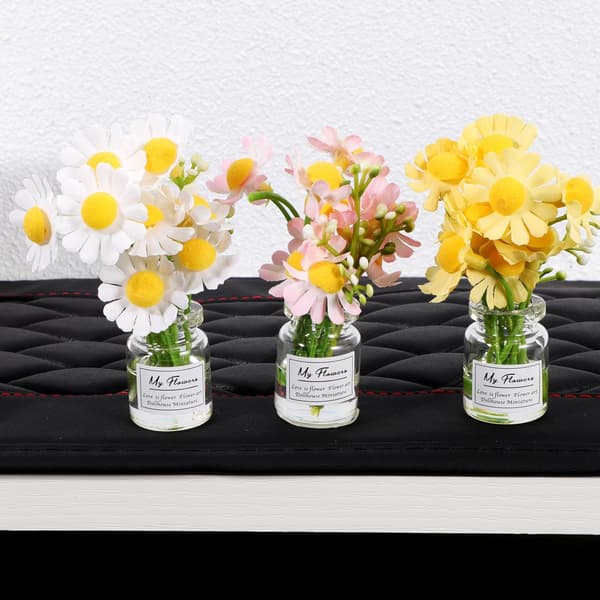 3 st biltillbehör Blomsterinstrumentbräda Dekorationer Glas- och plastvaser