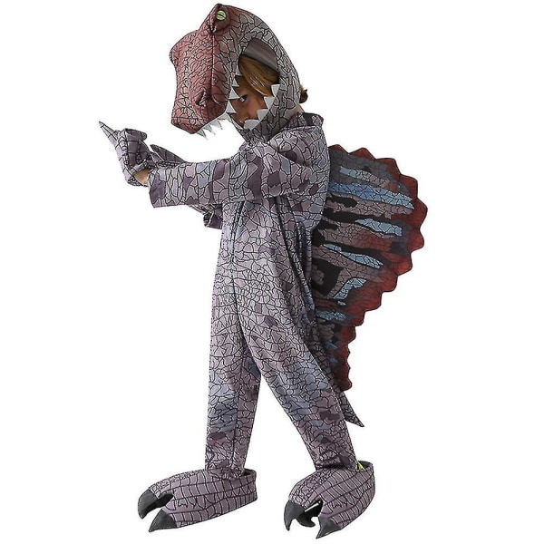 Barn Skrekk Kostymesett Spinosaurus Jumpsuit Hodeplagg Hansker Sko Antrekk 8-9 Years