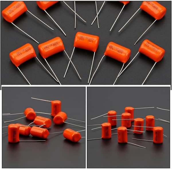 10 st elgitarrkondensatorer Gitarrtonkondensatorer Orange Lång Ben 16,7 mm Stabil Prestanda
