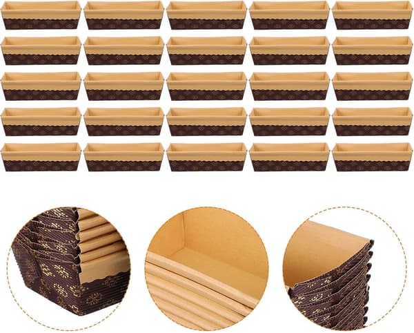 25 stk. papirbageforme, bådformede toastbageforme uden bundpapirform