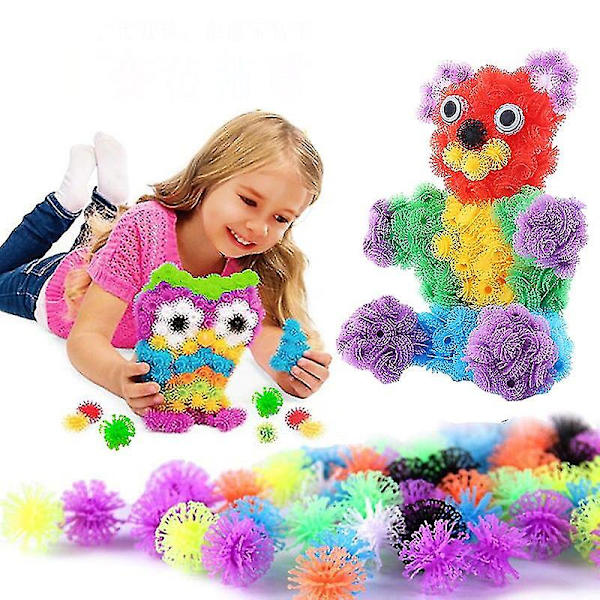200 st Barnens Pärlor Utbildningsleksaker Montera DIY Klibbiga För Pojkar Och Flickor 36Pcs Accessories