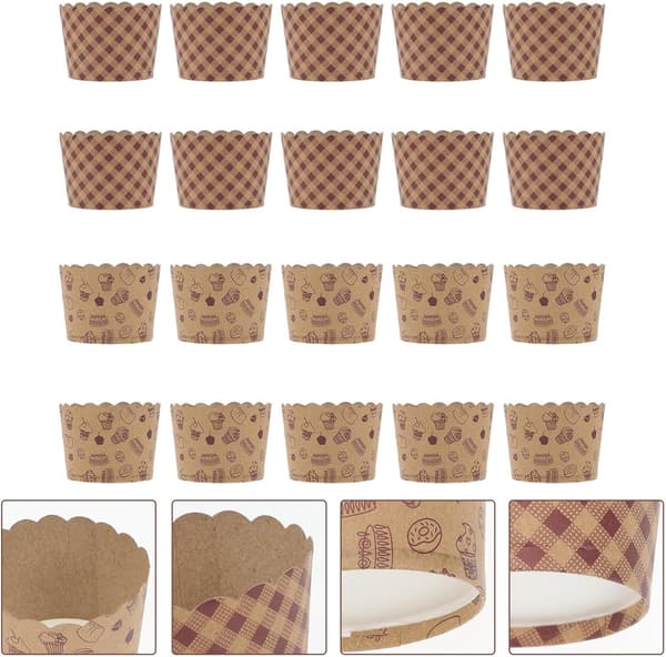 100 st bakformar muffins pappersformar oljesäkra kraftpapper vattenavvisande
