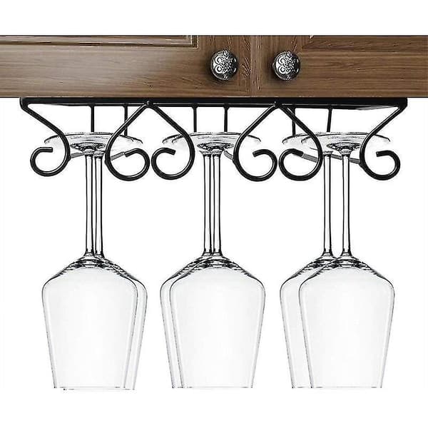 Sort Vinglasstativ i Metal Under Cabinet Stemware