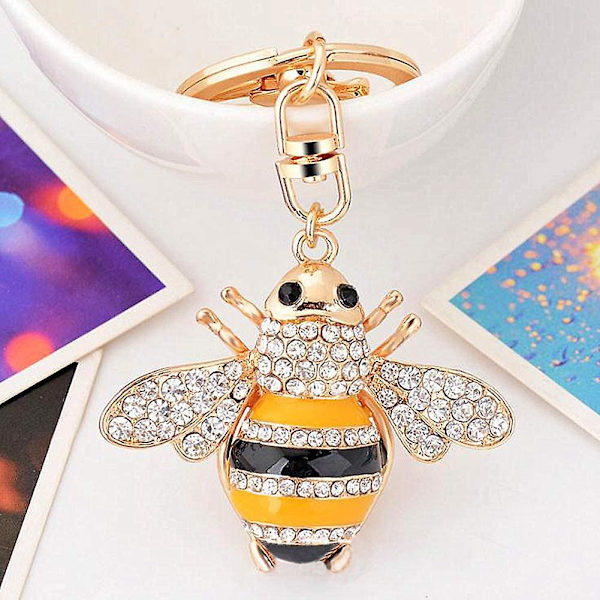 Fashion Bee -avaimenperätarvikkeet, Strassit, Satcheli, Ihastuttava Auton Ripustus, 1 kpl (kulta)