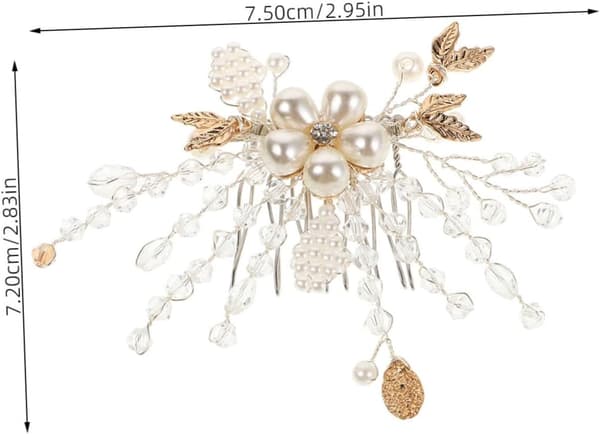 Elegant perleblomst hårkam for brud håndlaget brudehodeplagg tilbehør holdbart
