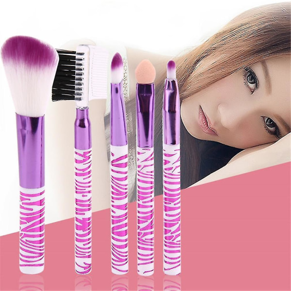 5kpl Purple Professional Women Foundation Eyebrow Brush