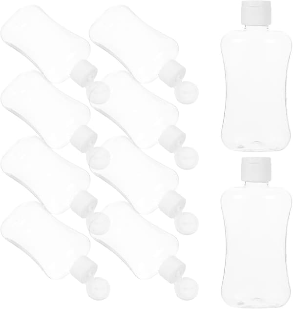 10 st Flip Cap Flaskor Reseförpackning Påfyllningsbara Tomma Flaskor för Schampo Kosmetika Användning i Necessär