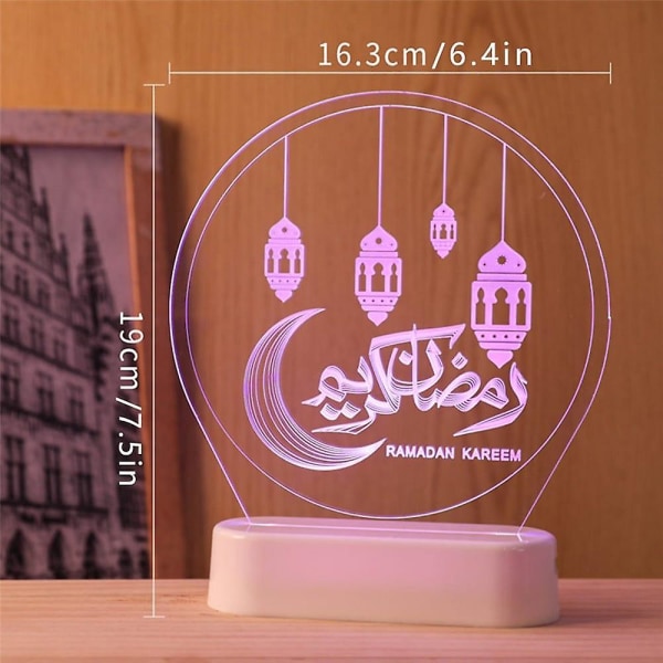 Ramadan Eid Lights Muslim Festival 3d Batteri Farverig Måne e6c3 | Fyndiq