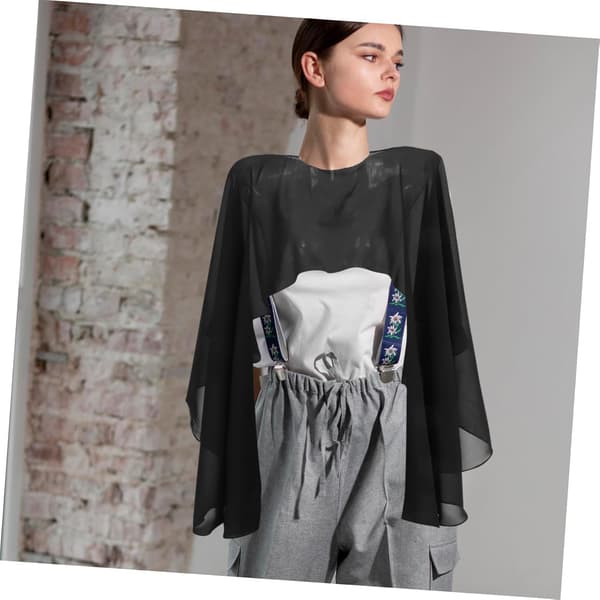 Letvægts polyester aftenkjole capelet elegant pullover bryllupssjal
